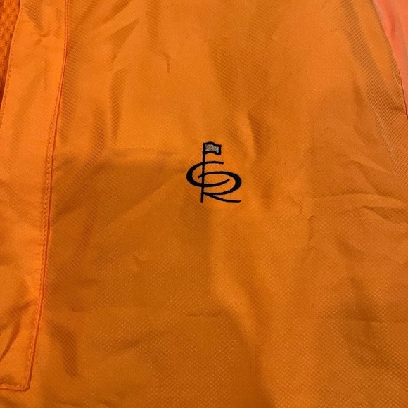 [L/Ptp26”]Zero Restriction Mens Orange Tour Series Wind S/S Shirt Jacket 1/4 Zip - Picture 2 of 11